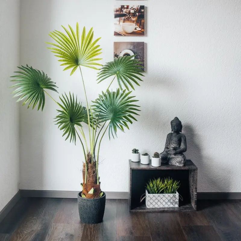 Kunstpflanze Fächerpalme Chamaerops Trachycarpus 140 cm