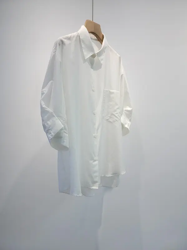 Kurzarm-Cardigan-Bluse mit kleinem Revers