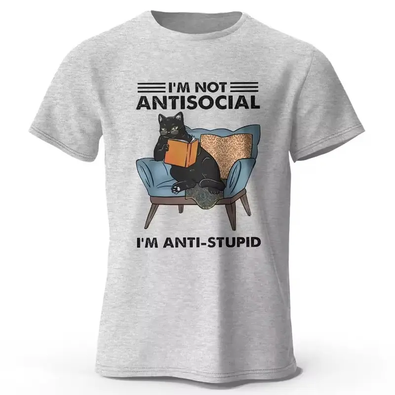 Kurzarm-Shirt mit trendigem Katzenprint