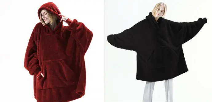 Kuschel-Hoodie mit grosser Tasche