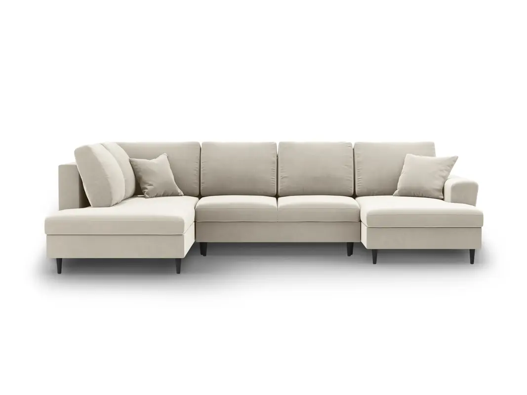 Kyoto Velour Panoramic Left Sofa mit Stauraum und Schlaffunktion 7 Sitzer 194cm