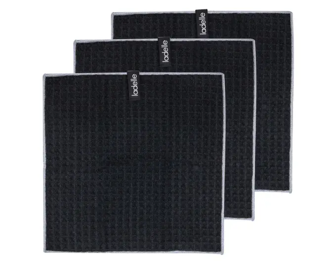 LADELLE Spültuch Mega Waffle black 30x30 cm 3 Stk.