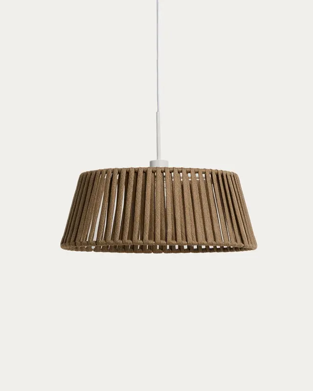 Lampenschirm für Deckenleuchte Aldet aus flachem Seil in Beige, Ø 46 cm