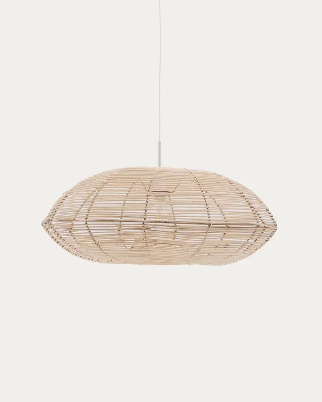 Lampenschirm für Deckenleuchte Flaro aus Rattan mit aufgehelltem Finish Ø 70 cm