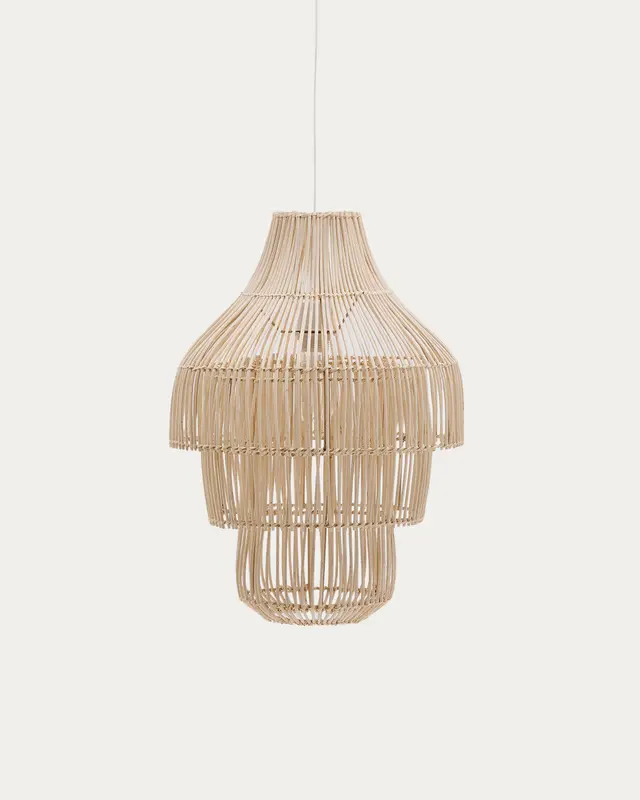 Lampenschirm für Deckenleuchte Janoa aus Rattan mit aufgehelltem Finish Ø 38 cm