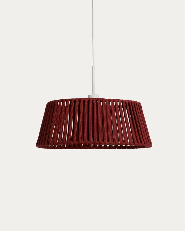 Lampenschirm für die Deckenleuchte Aldet aus flachem Seil in Terrakotta, Ø 46 cm