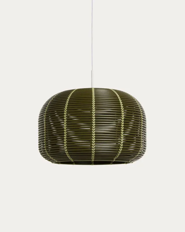 Lampenschirm für die Outdoor-Deckenleuchte Garoina aus synthetischem Rattan in Grün, Ø 50 cm