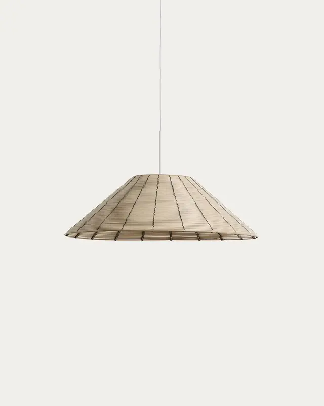 Lampenschirm für die Outdoor-Deckenleuchte Saranella aus hellgrauem synthetischem Rattan, Ø 50 cm