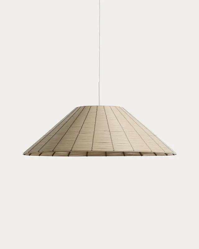 Lampenschirm für die Outdoor-Deckenleuchte Saranella aus hellgrauem synthetischem Rattan, Ø 70 cm