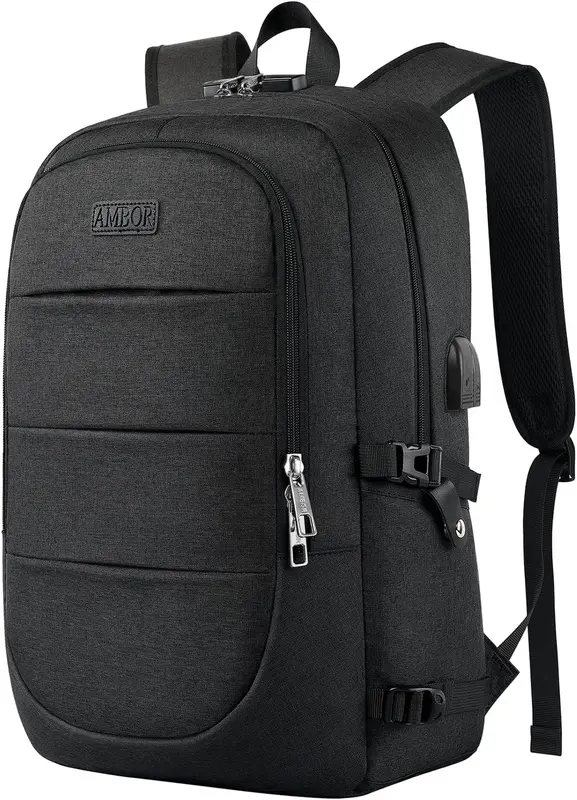 Laptop-Rucksack mit USB, 17.3 inch Schwarz