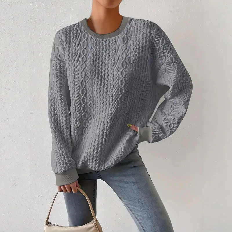 Lässiges Damen Sweatshirt mit Rundhals und langen Ärmeln