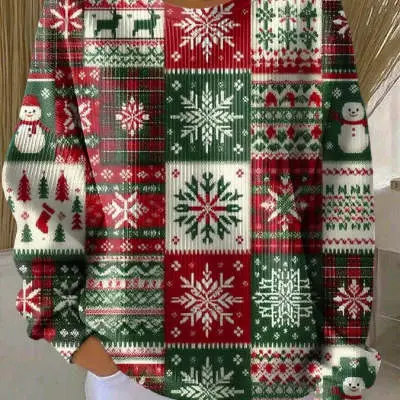 Lässiges Langarm-Sweatshirt mit Rundhals · Modell 2