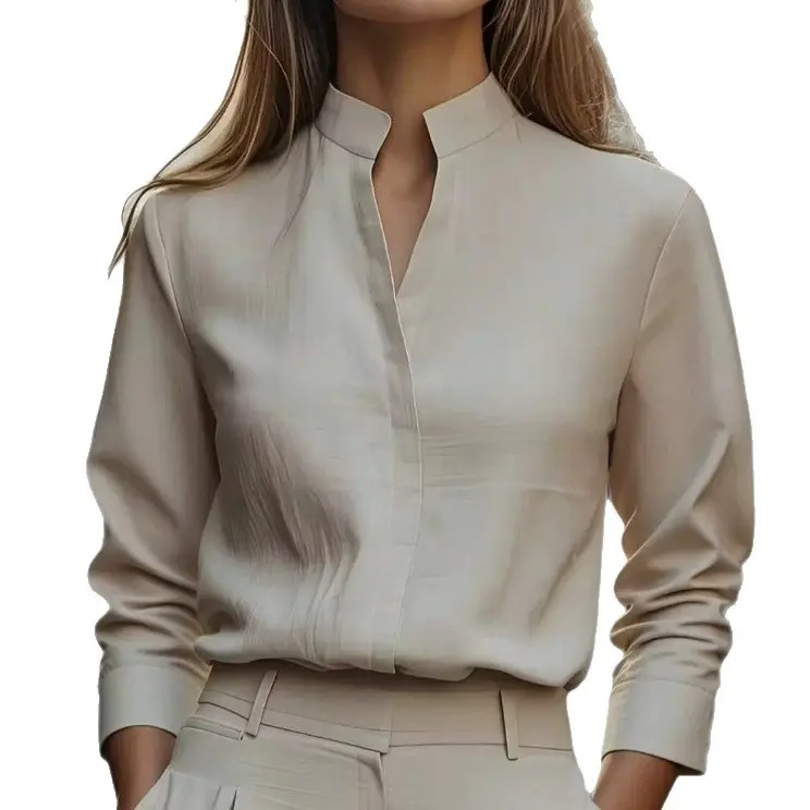 Lässiges V-Neck Langarmshirt für Damen
