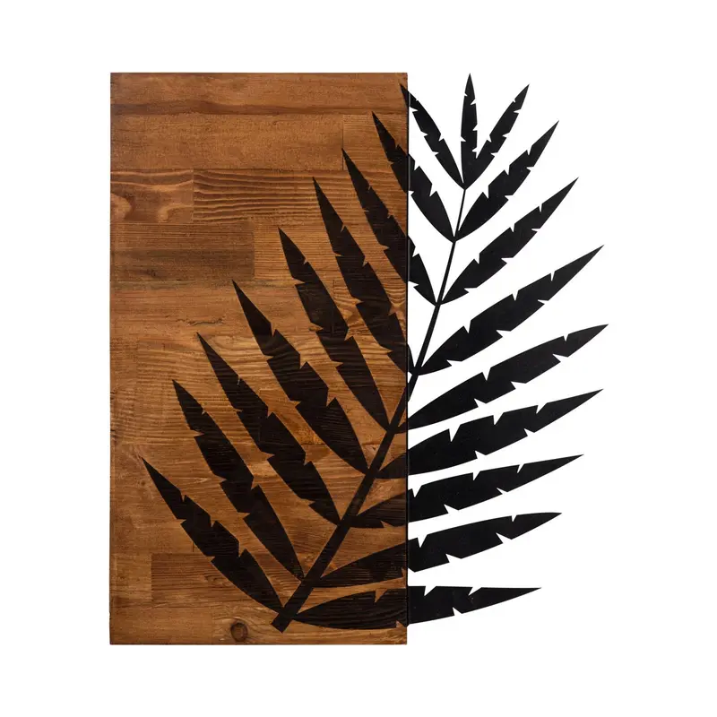 Leaf3 Metal Decor Wanddeko - Schwarznuss