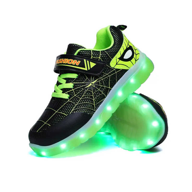LED Leuchtschuhe 26-37 USB aufladbar Klettverschluss