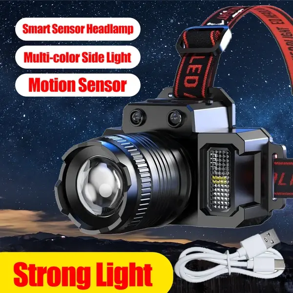 LED Stirnlampe Super Hell mit Bewegungssensor