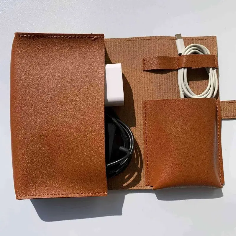 Leder-Kabel-Organizer · Reise-Etui