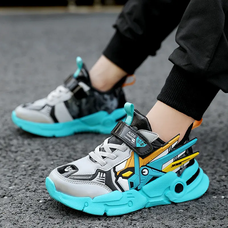 Leder-Sneaker für Kinder mit Klettverschluss