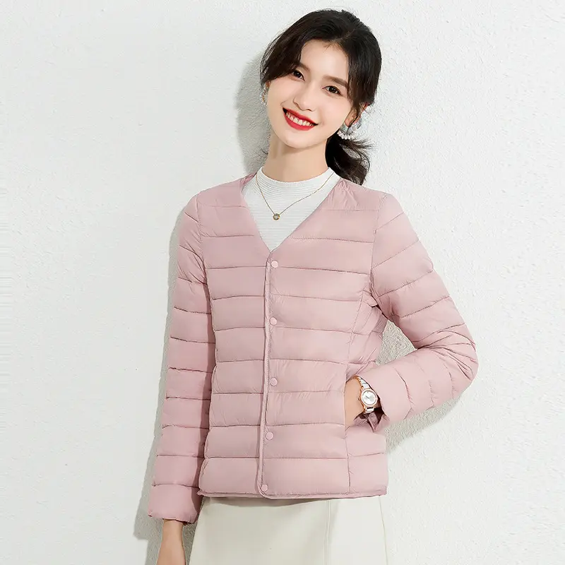Leichte kurze Baumwoll-Liner-Jacke für Damen