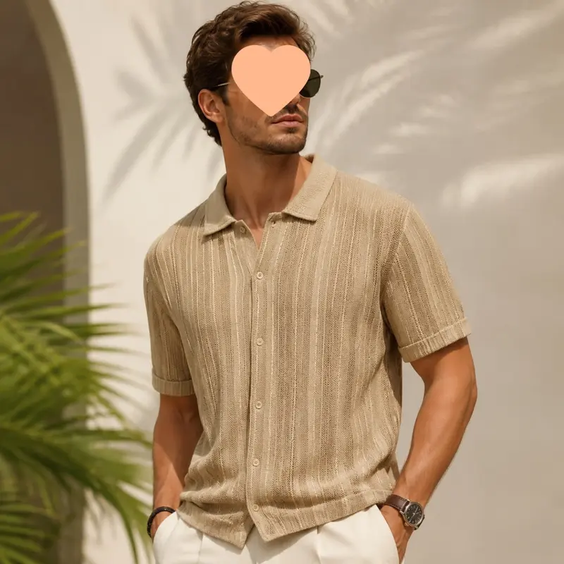 Leichter Kurzarm Pullover mit Lochmuster