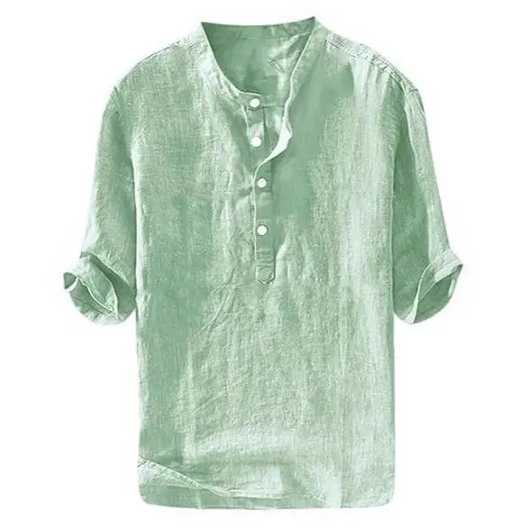 Leinenhemd Kurzarm Loose-Fit für Herren