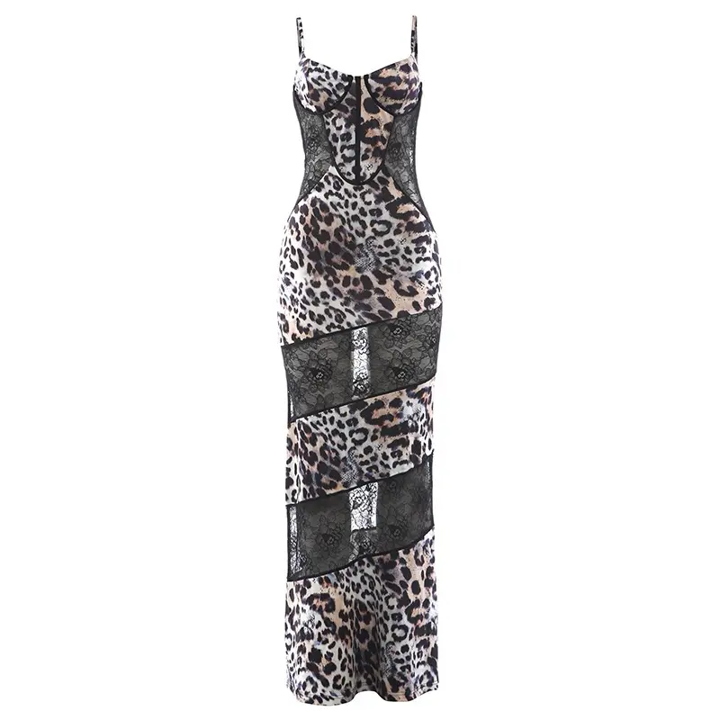 Leopard-Druck-Kleid