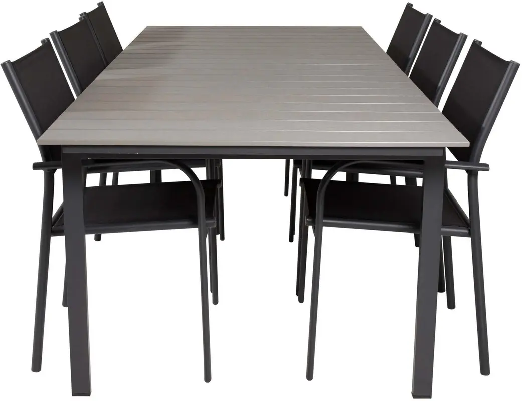 Levels Outdoor-Tischset + Santorini 224cm/6St.