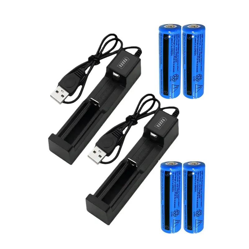 Li-ion Akku & USB-Ladegerät für Taschenlampen