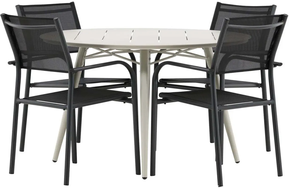 Lina Outdoor-Tischset + Santorini ⌀120cm/4St.