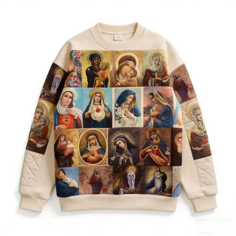 Lockeres Sweatshirt mit Virgin Mary Print