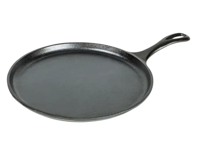 LODGE Grillplatte mit Stiel Gusseisen ø 26.6 cm