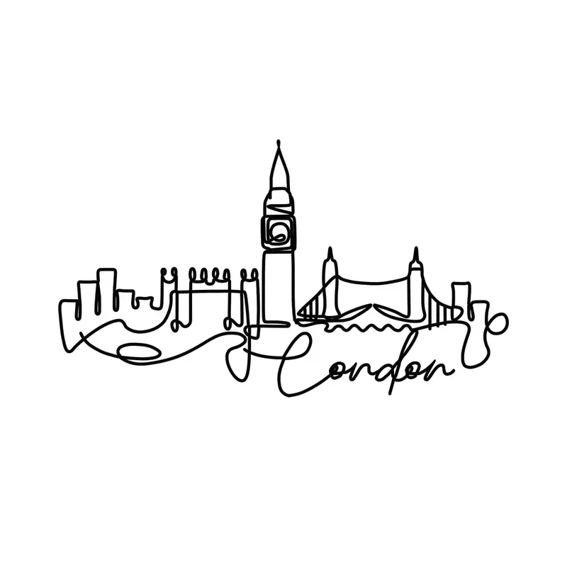 London Wanddeko - Schwarz