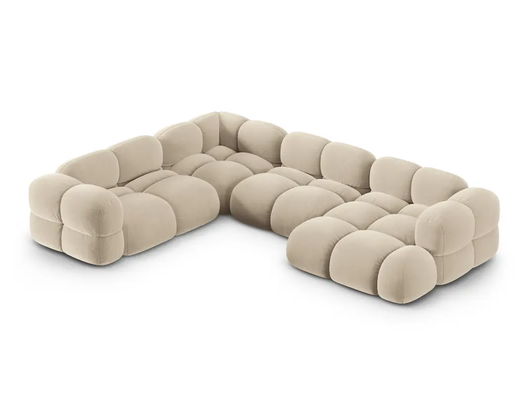 Loretto Velour Panoramic Ecksofa links 5 Sitzer 250cm