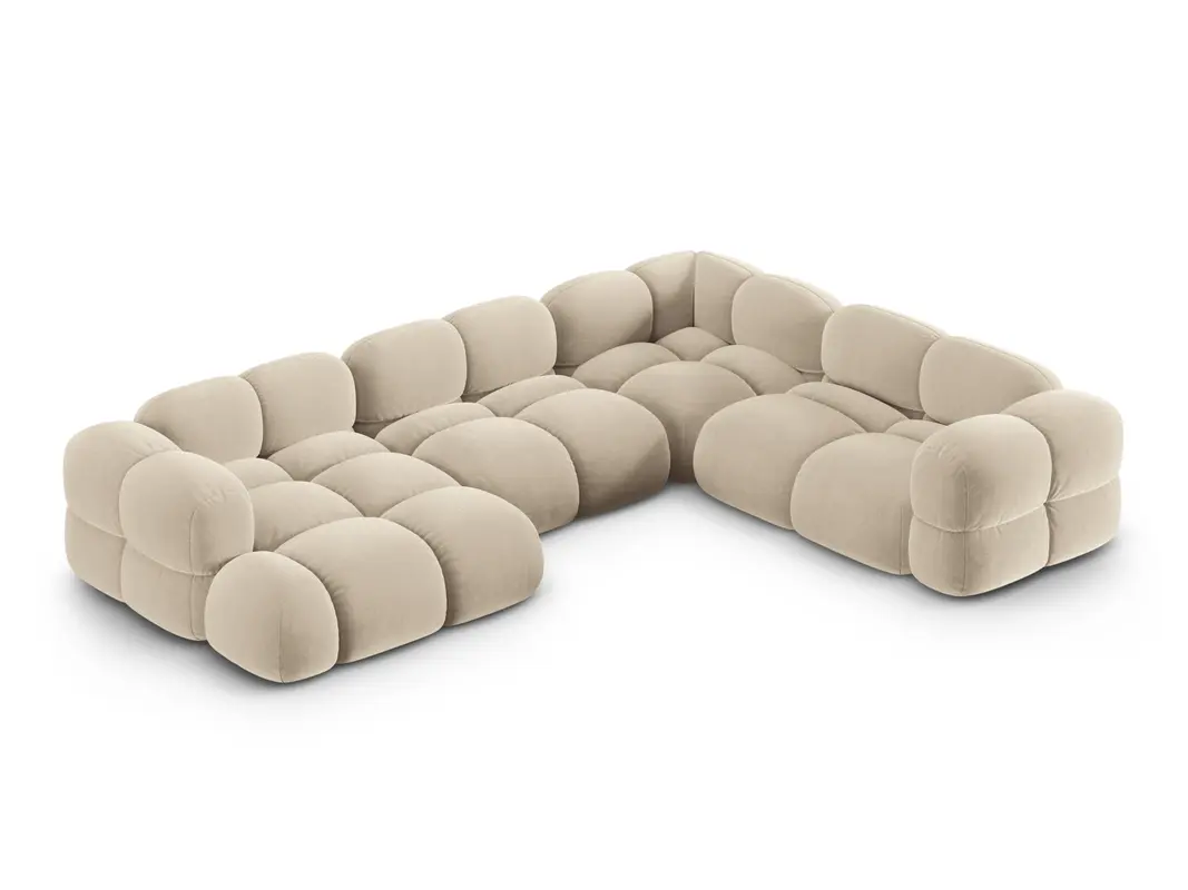 Loretto Velour Panoramic Ecksofa rechts 5 Sitzer 250cm