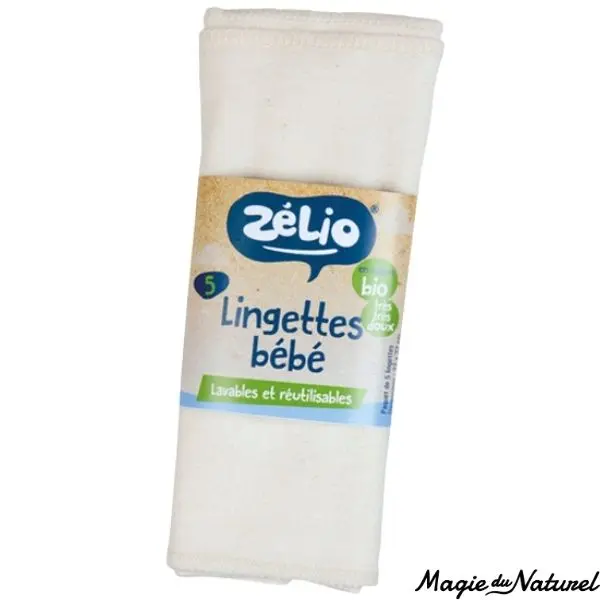 Lot de 5 lingettes pour bébé lavables