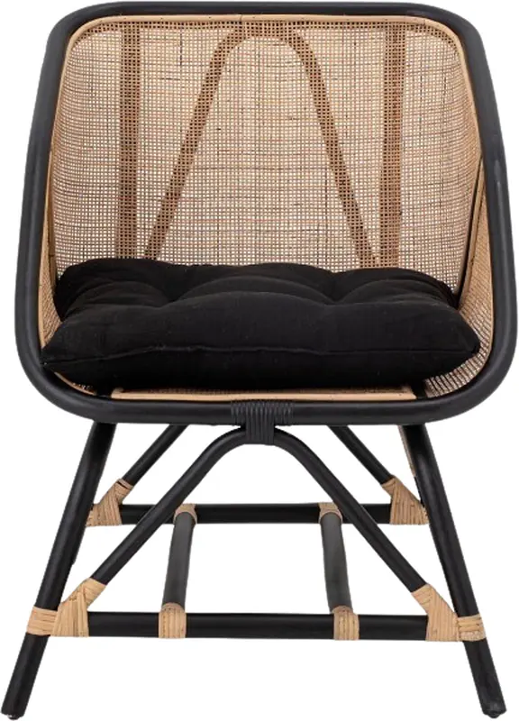 Loue Loungesessel, Schwarz, Rattan