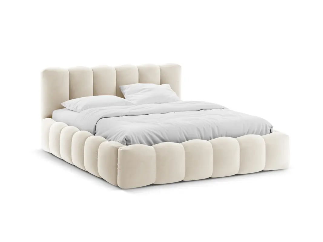 Lupine Velour Bett mit Stauraum und Headboard 160cm