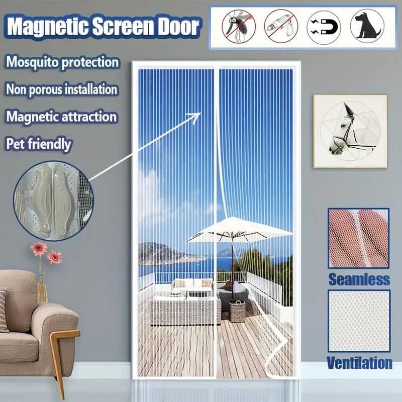 Magnetische Fliegengittertür, bohrungsfrei & hundegerecht
