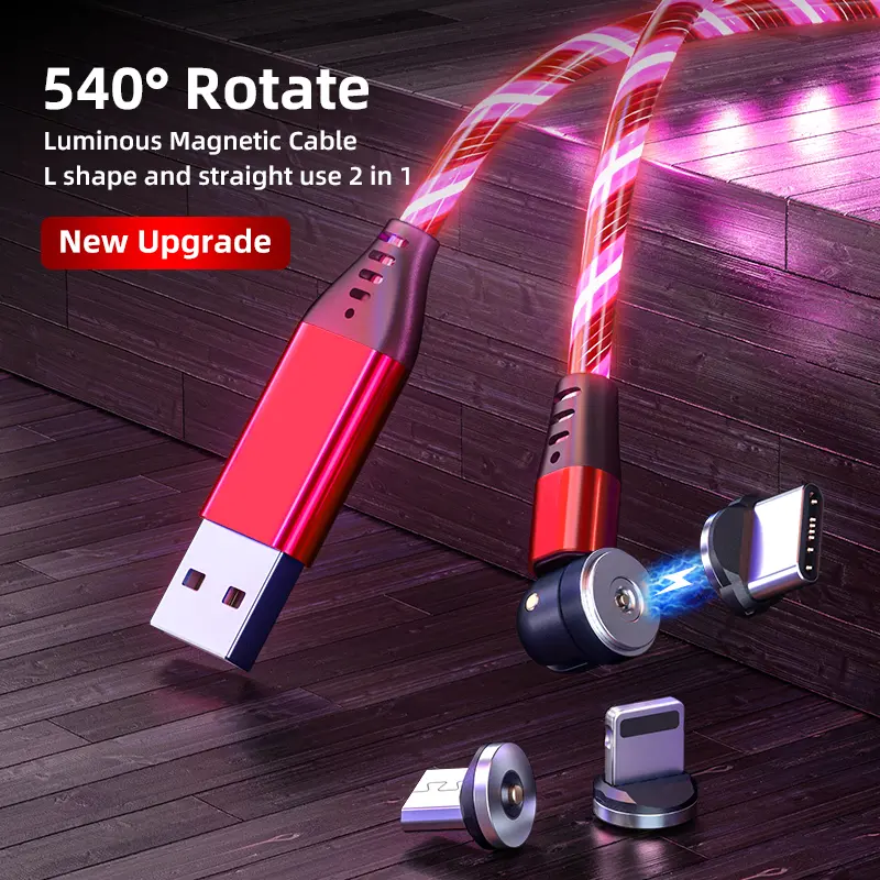 Magnetisches 3-in-1 Ladekabel mit LED-Licht
