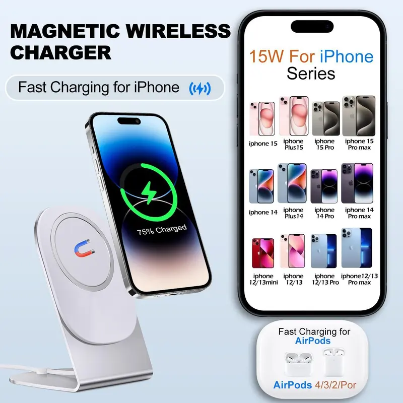 Magnetisches kabelloses Desktop-Ladegerät mit Ständer