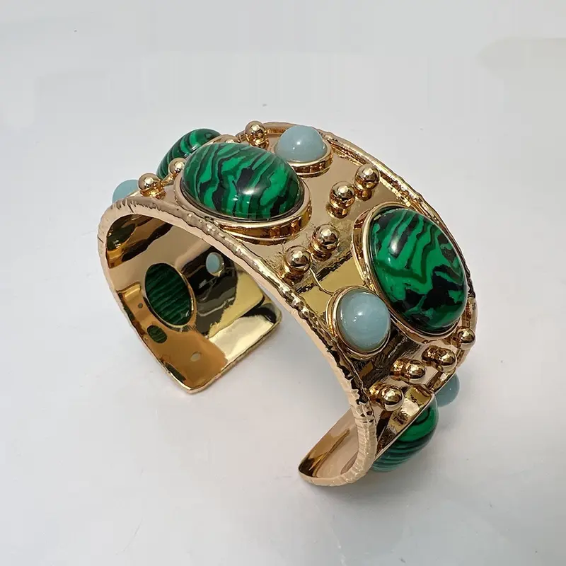 Malachit-Armband «Vintage» · grüner Naturstein