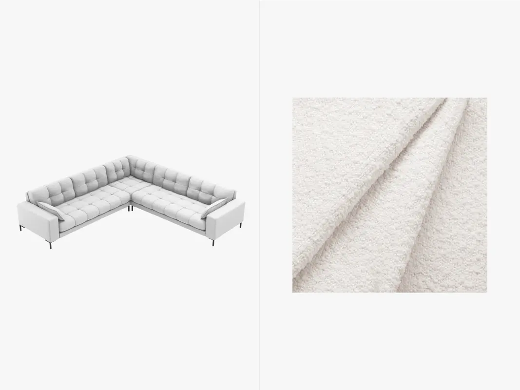 Mamaia Boucle Symmetrical Ecksofa 6 Sitzer