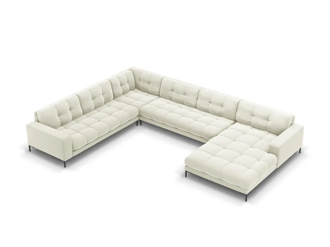 Mamaia Velour Panoramic Ecksofa links 7 Sitzer