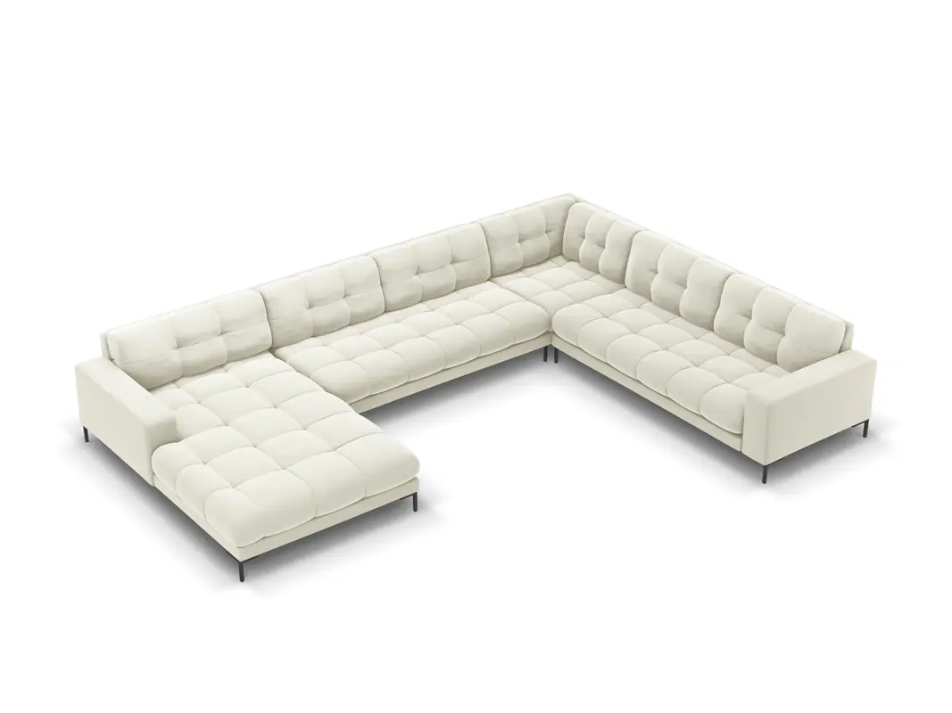 Mamaia Velour Panoramic Ecksofa rechts 7 Sitzer