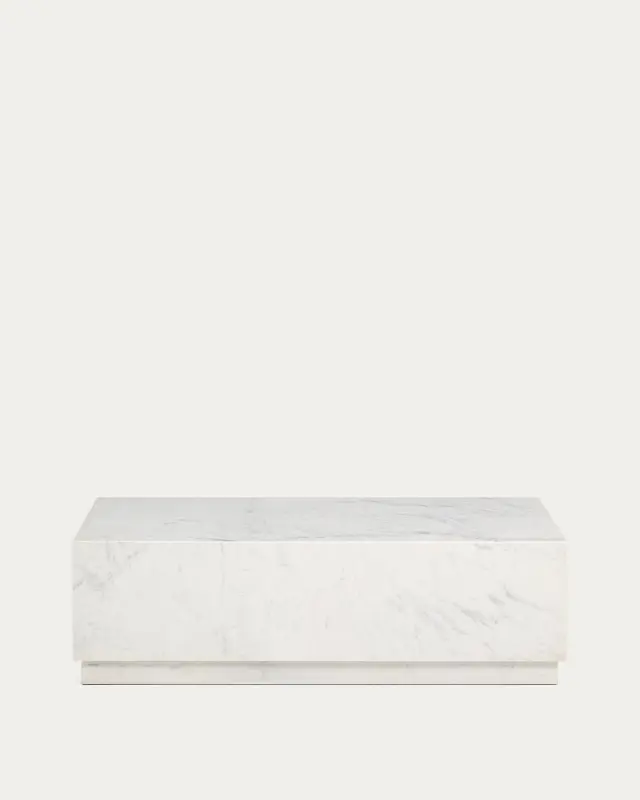 Marmortisch Sorein aus weißem Marmor 100 x 50 cm