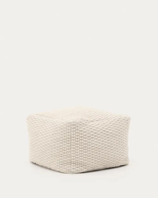 Mascarell Pouf aus Baumwolle und Polyester weiß 60 x 60 cm