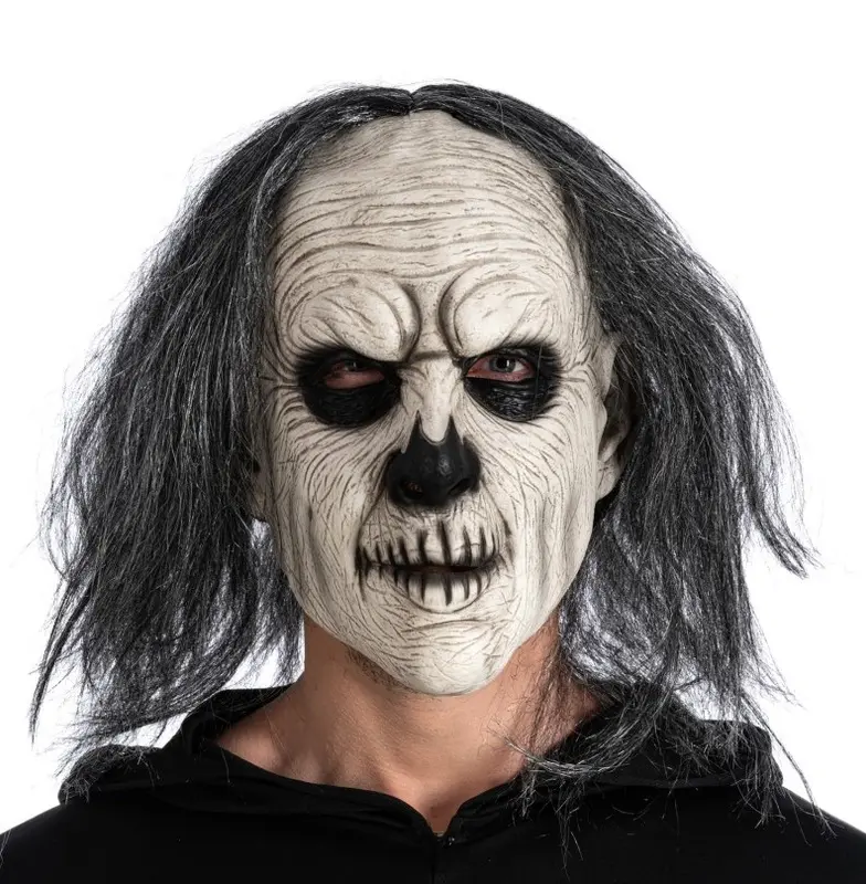 Maske Creepy Man mit Haaren