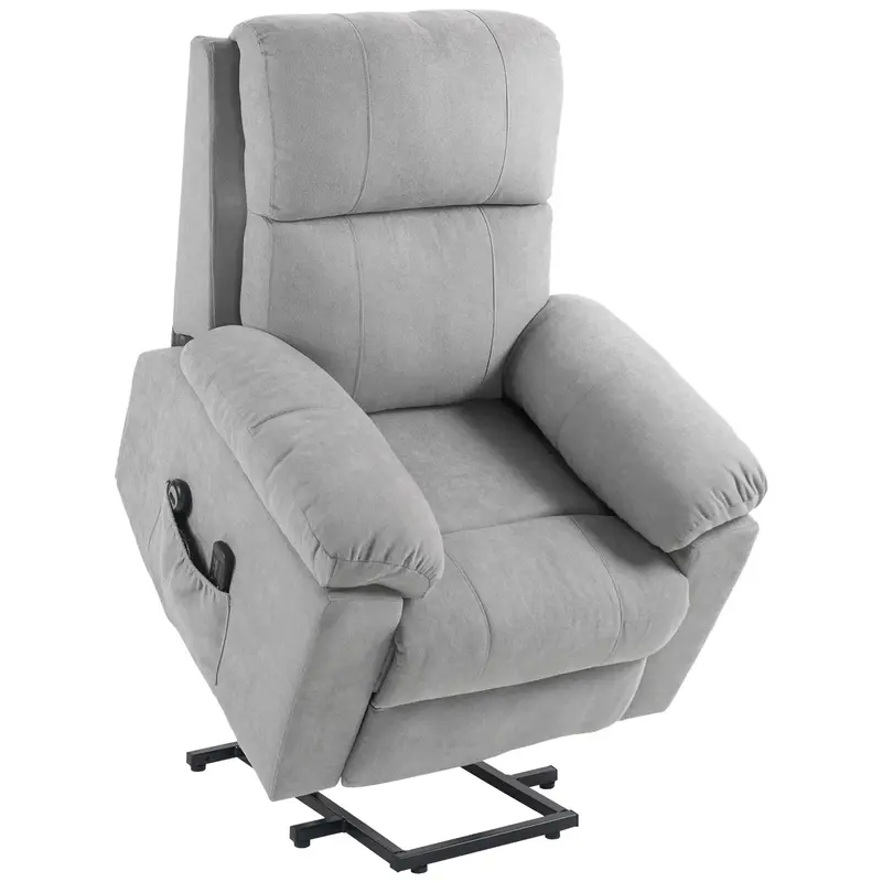 Massagesessel Aufstehhilfe Seniorensessel 8 Massagepunkte Fernbedienung Grau, 89x99x103cm