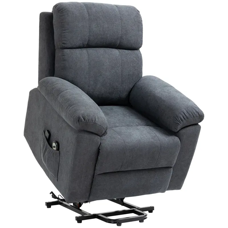 Massagesessel mit Aufstehhilfe 8 Vibrationsmotoren inkl. Fernbedienung Grau, 89x99x103cm