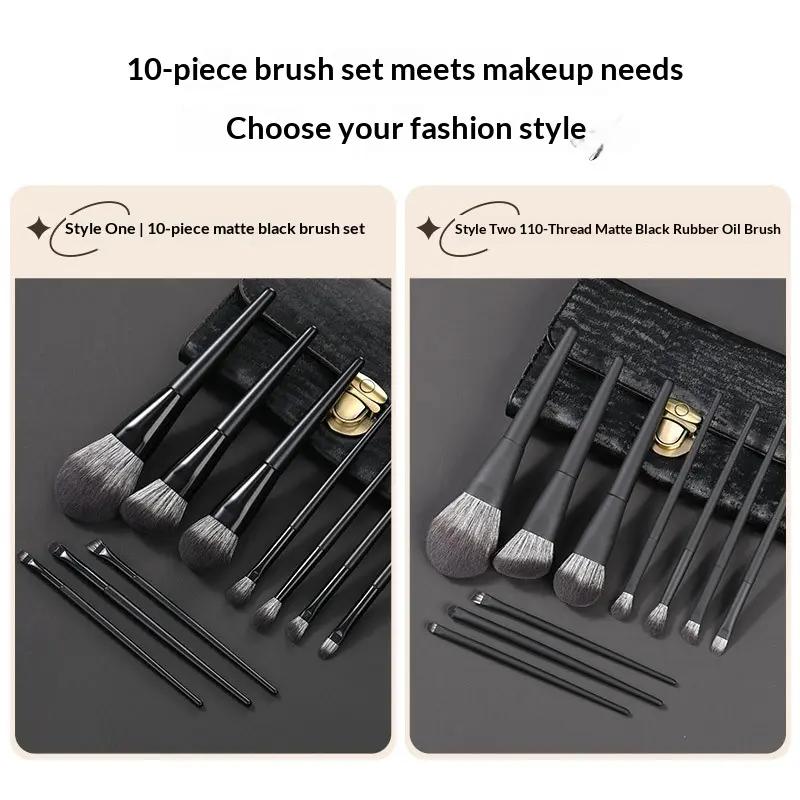 Mattes Make-up Pinselset mit Nylonborsten